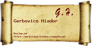 Gerbovics Hiador névjegykártya