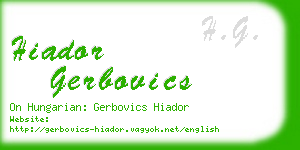hiador gerbovics business card